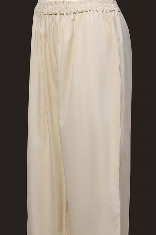 Off White Cotton Silk Anarkali Suit Set image number 2