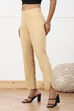 Beige Viscose Lycra Solid Pant image number 2