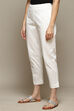 Beige Cotton Blend Slim Pant image number 2