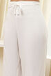 Off White & Blue Rayon Straight Kurta Palazzo Suit Set image number 2