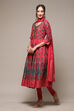 Green Cotton Anarkali Kurta Churidar Suit Set image number 5