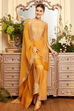 Ochre Yellow Cotton Silk Straight Suit Set
