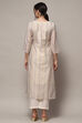 White Pink Chanderi Blend Unstitched Suit set image number 6