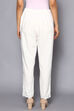 Off White Cotton Flax Regular Pants image number 5