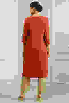 Orange Embroidered Straight Kurta image number 3