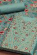 Teal Chanderi Unstitched Suit Set image number 1