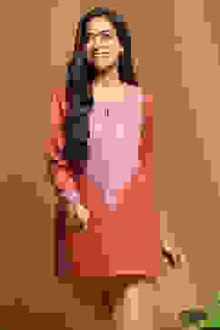 Maroon Polyester Blend Straight Short Kurti image number 5