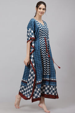 Indigo Straight Cotton Printed Sleepwear image number 3