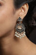 Black Kundan Pearl Earrings image number 3