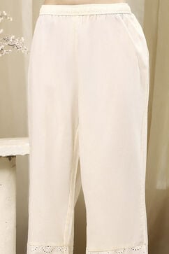 Off White Cotton Anarkali Suit Set image number 2