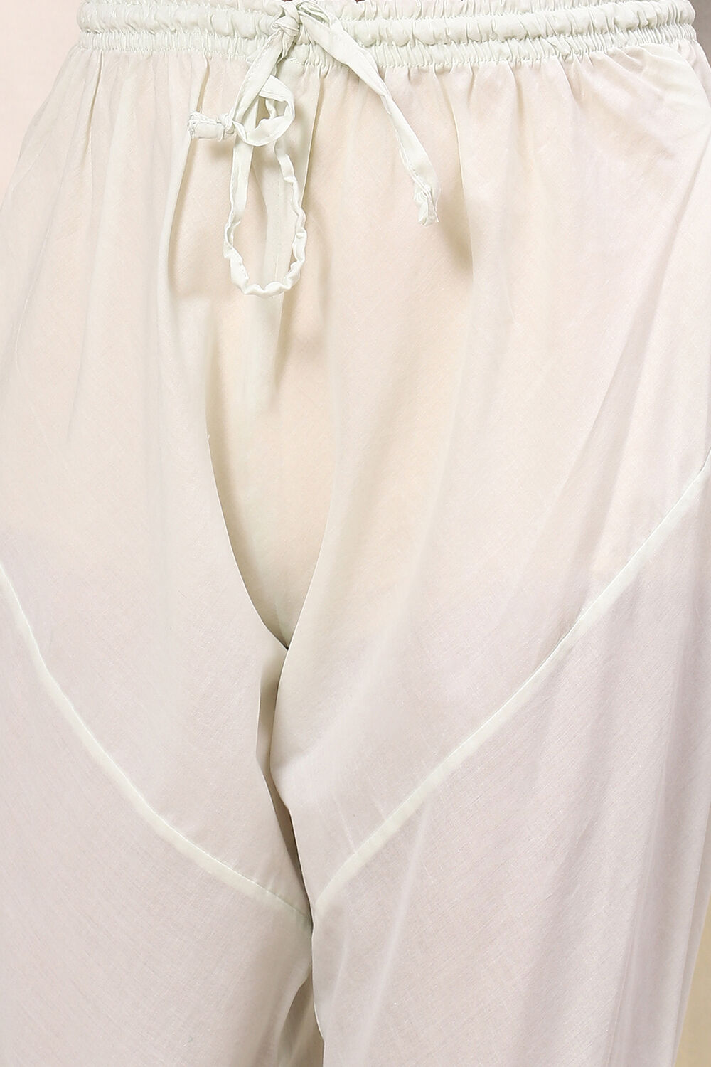 Ivory Cotton Anarkali Kurta Churidar Suit Set image number 3