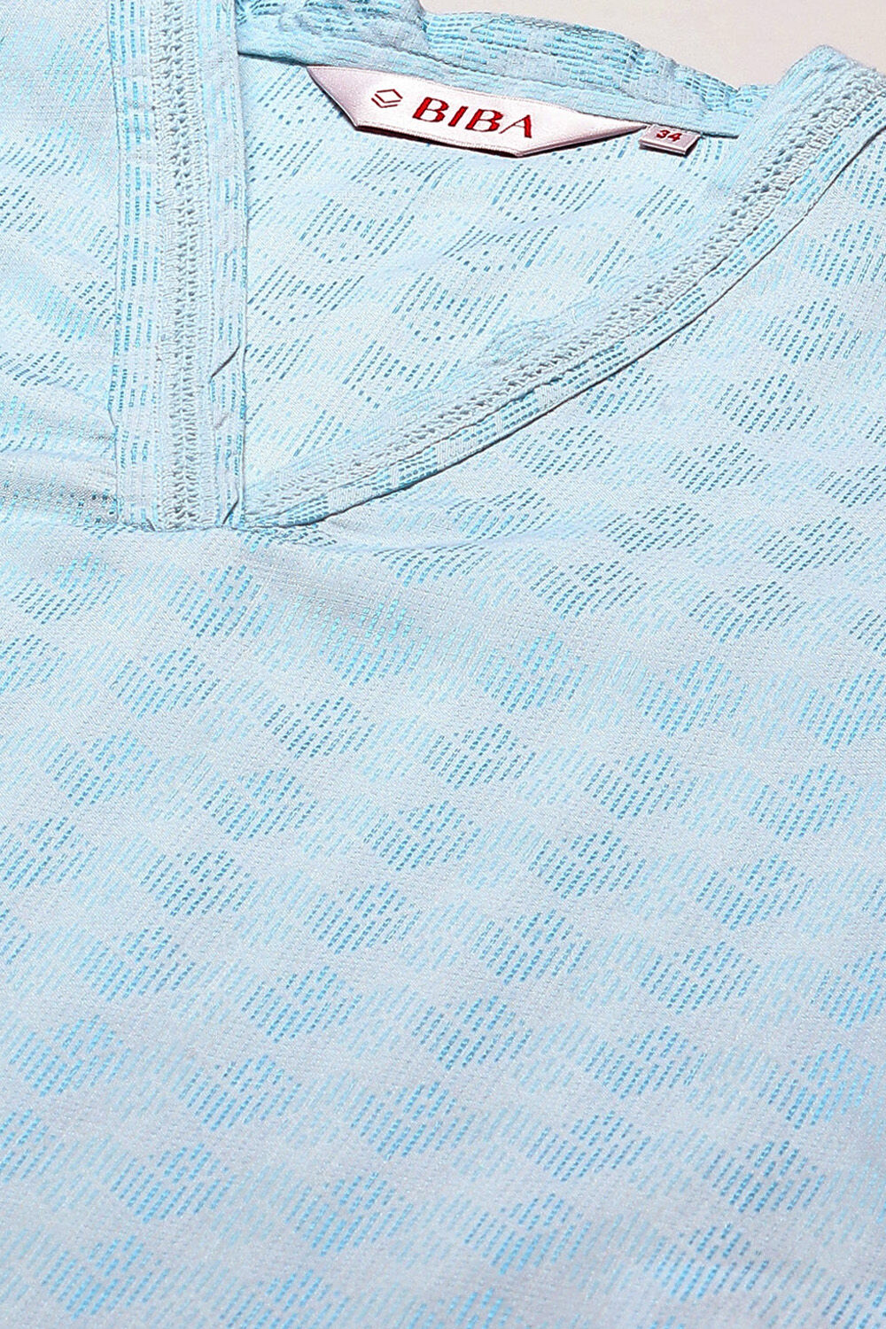 Sky Blue Rayon Straight Kurta Cross Yoke Salwar Suit Set image number 1