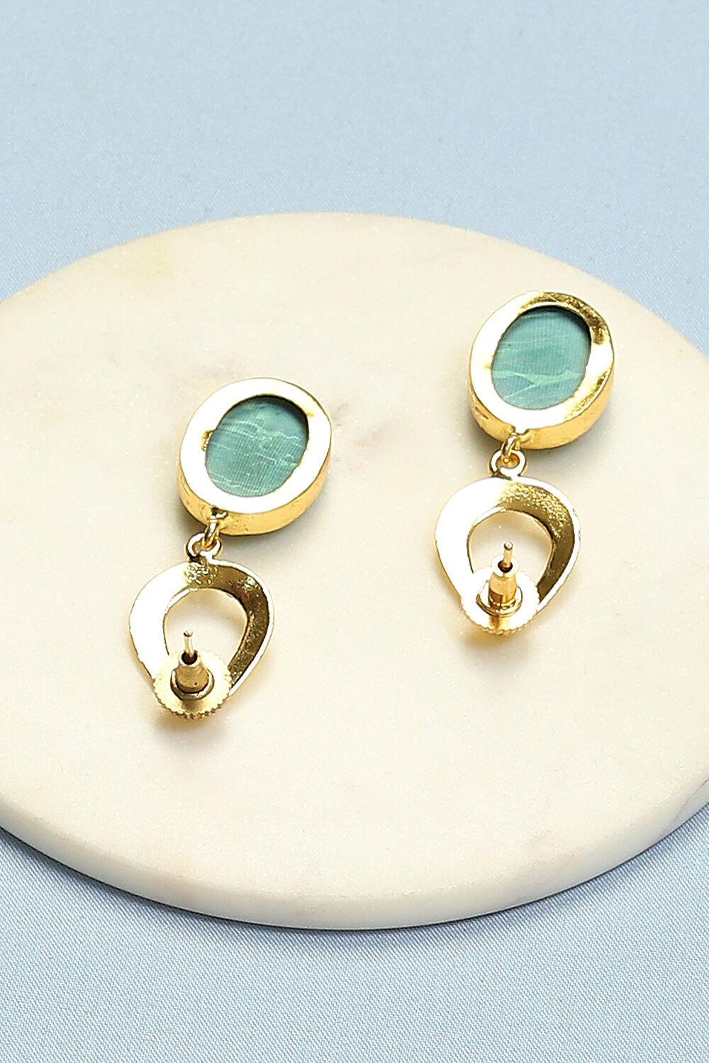 Green Brass Earrings image number 2