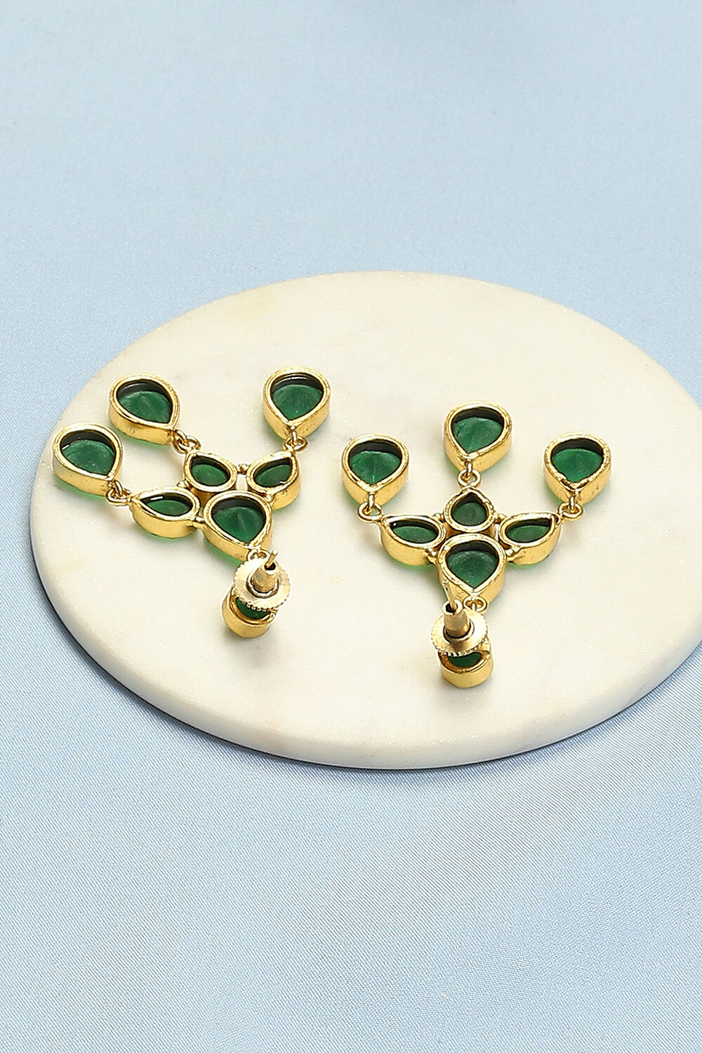 Green Brass Earrings image number 2