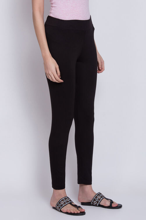 Yellow Viscose & Lycra Leggings image number 3