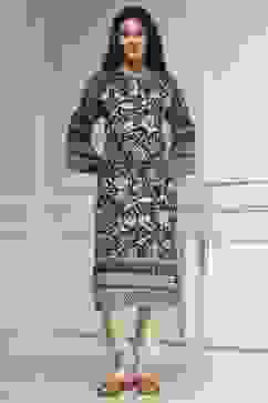 Navy Blue Printed Straight Kurta image number 5