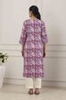 Purple Cotton Straight Kurta image number 3