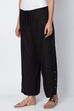 Black Viscose Solid Palazzo image number 1