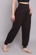Teal Blue Viscose Blend Harem Pants image number 2