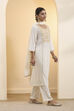 Off White Viscose Rayon Kalidar Suit Set image number 5