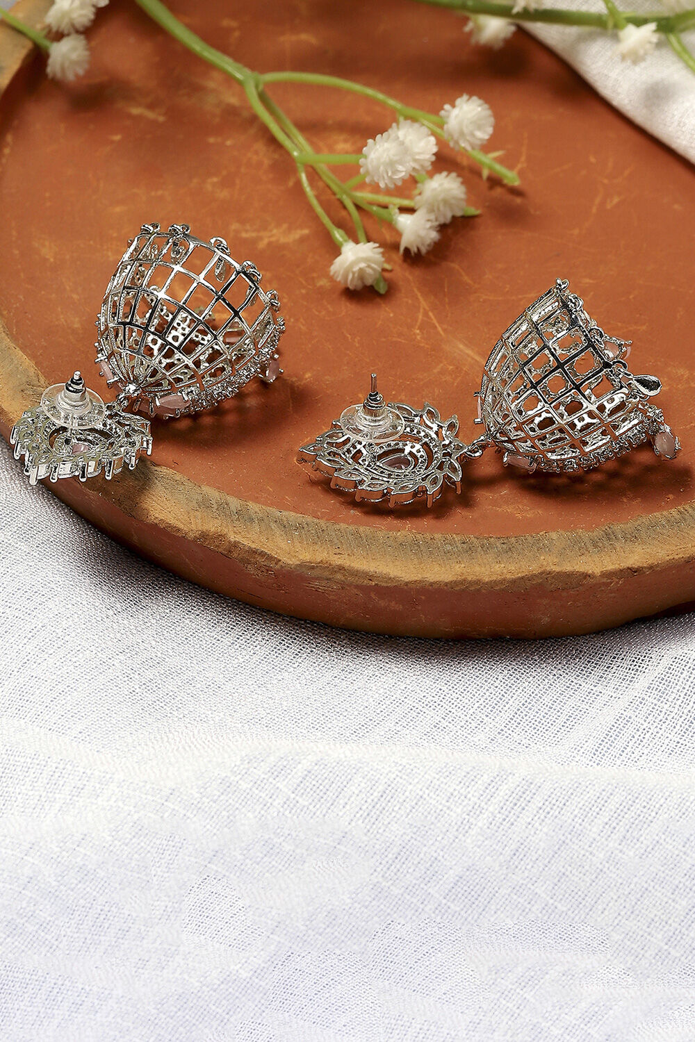 Pink Alloy Jhumka image number 2