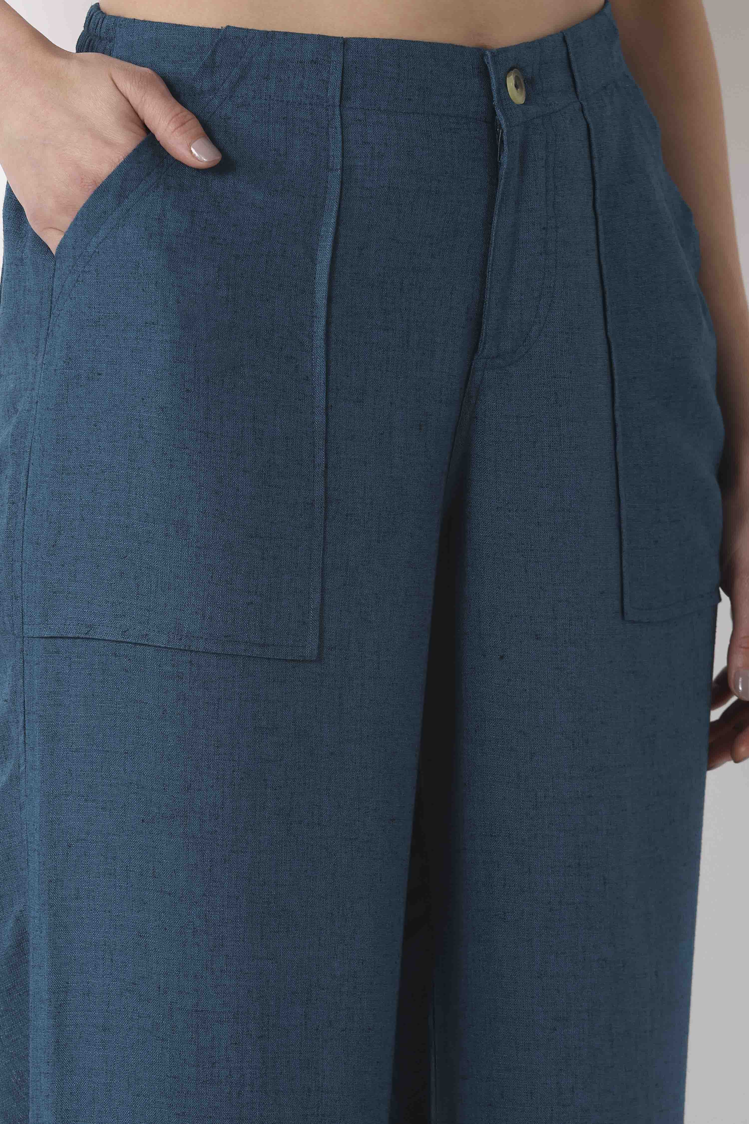 Natural Viscose Blend Loose Pants image number 1