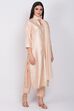 Beige Straight Kurta Regular Pant Suit Set image number 3