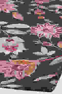 Navy Poly Cotton Layered Kurta Palazzo Suit Set image number 3