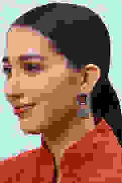 Rhodolite Brass Earrings image number 1