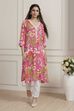 Pink Viscose Rayon Straight Kurta image number 0