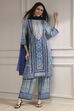 Brown Cotton Printed Straight Suit Set image number 0