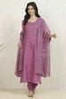 Mustard Net Hand Embroidered Unstitched Suit Set image number 1