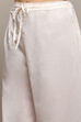 Off White Poly Cotton Straight Kurta Palazzo Suit Set image number 2