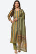 Blue Unstitched dress material Suit Set image number 0