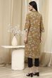 Mustard Yellow Cotton Printed Straight Kurta image number 3