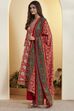 Red Cotton Floral Printed Anarkali Kurta Set image number 4