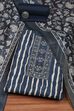 Blue Chanderi Blend Printed Embroidered Unstitched Suit Set image number 0