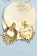 Gold Black Brass Earrings image number 2