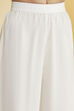White Viscose Rayon Floral Straight Kurta Set image number 2