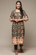 Blue Cotton Gathered Kurta Pants 2 Piece Set image number 6