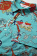 Turquoise Cotton Fusion Wear Dress image number 1