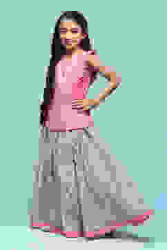 Multicolor Cotton Straight Printed Kurta Skirt Suit Set image number 3