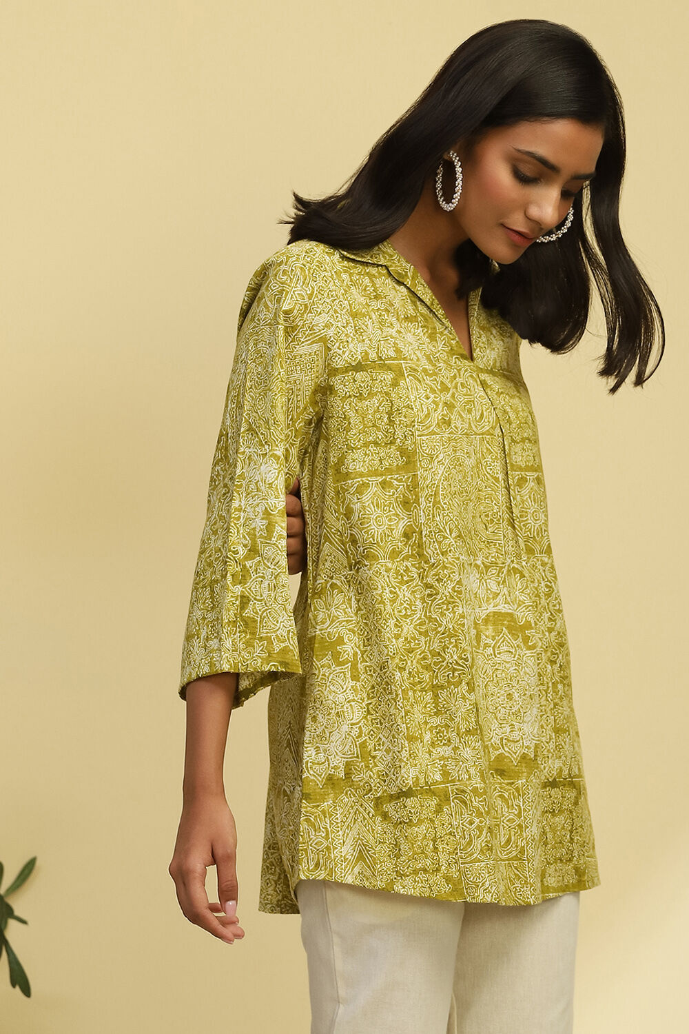 Mehndi Green Viscose Blend Straight Kurti image number 4