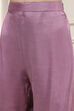 Purple Chanderi Blend Machine Embroidered Unstitched Suit Set image number 3