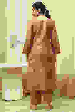 Maroon Linen Printed Embroidered Unstitched Suit Set image number 5