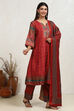 Orange Pashmina Machine Embroidery Unstitched Suit Set image number 7