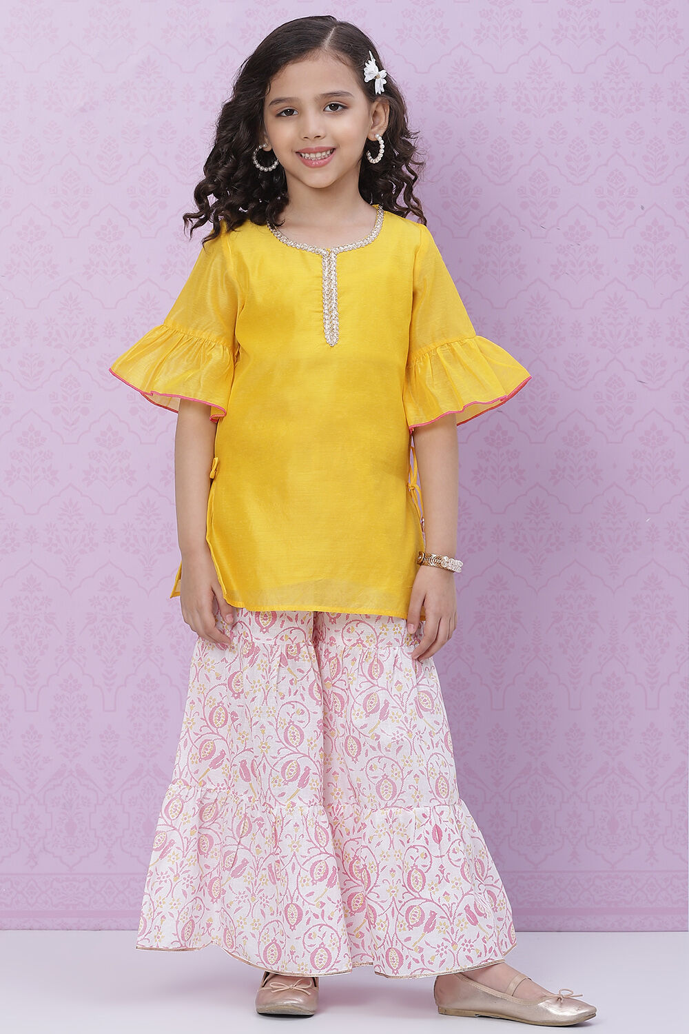 Red Art Silk Straight Top image number 0