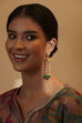 Green Gold Plated Brass Jhumkas image number 1