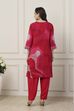 Pink Viscose Rayon Straight Suit Set image number 4