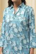 Blue Rayon Straight Printed Kurta image number 1